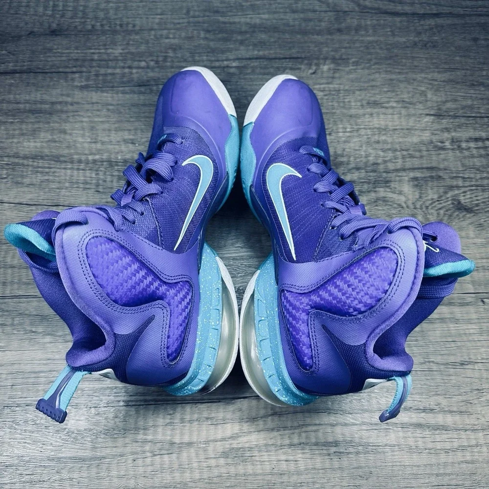 Nike~Boys~Lebron 9 Hornets Purple/Blue Summit Lake 2012 Sneakers~Size 4.5Y‎